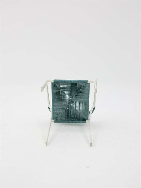 Silla con Brazos Exterior Appelton | Blanco Bone y Cuerda Aqua | Kubu #