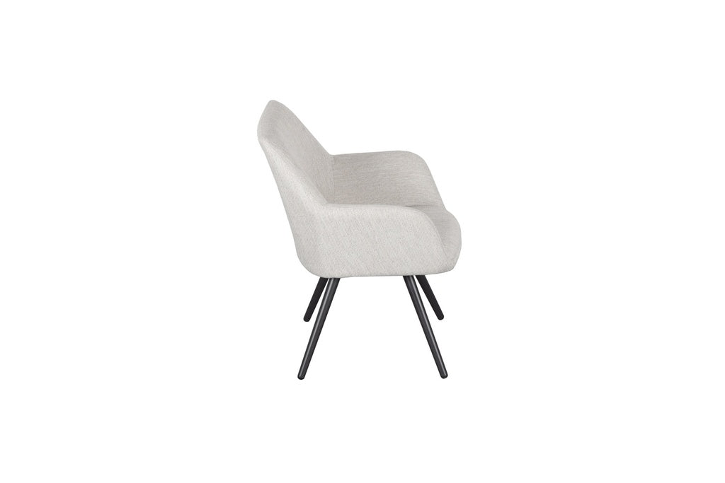 Silla de Comedor Exterior Eren | Aluminio Antracita y Textil Beige. | Kubu #