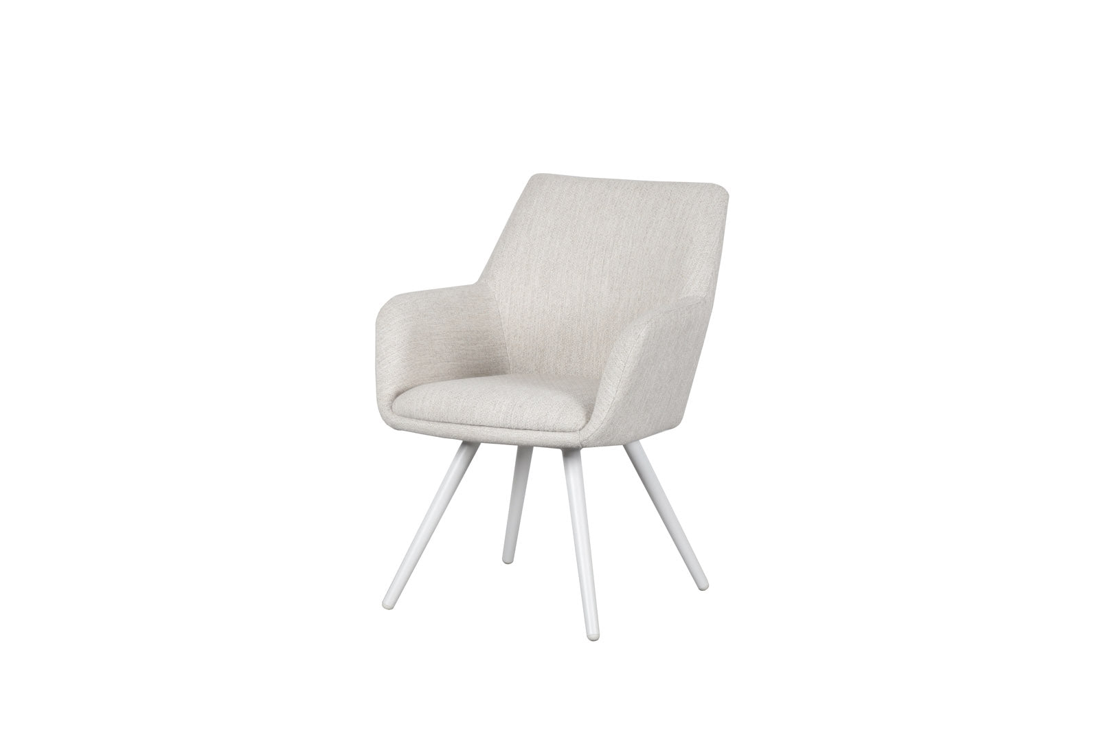 Silla de Comedor Exterior Eren | Aluminio Blanco y Textil Beige | Kubu #