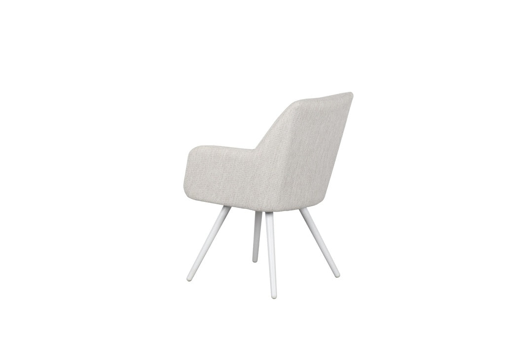 Silla de Comedor Exterior Eren | Aluminio Blanco y Textil Beige | Kubu #