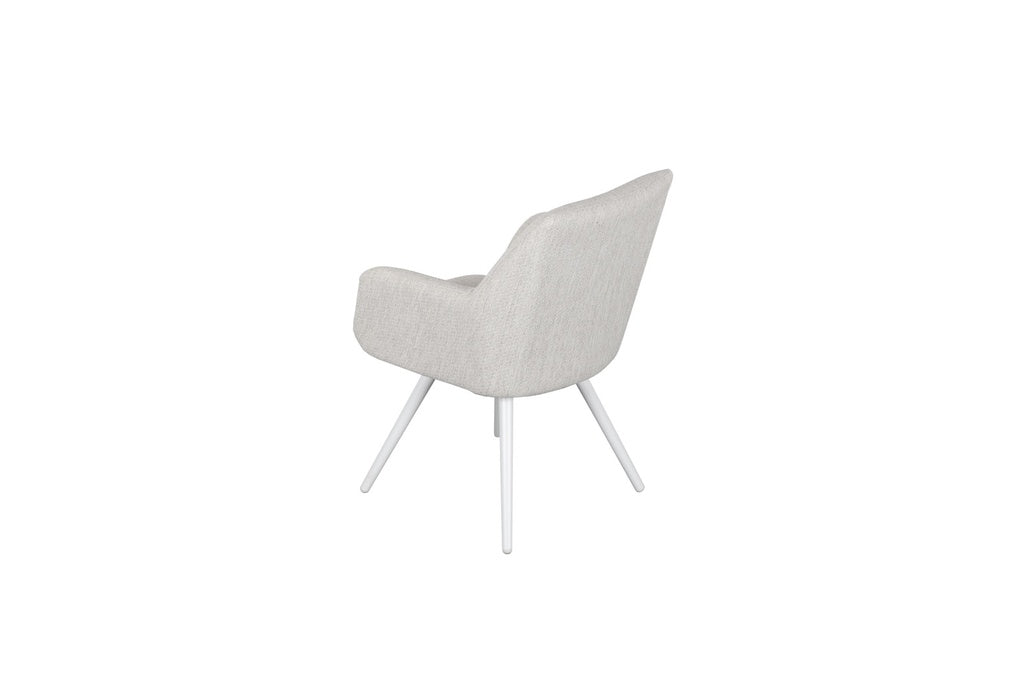 Silla de Comedor Exterior Eren | Aluminio Blanco y Textil Beige | Kubu #