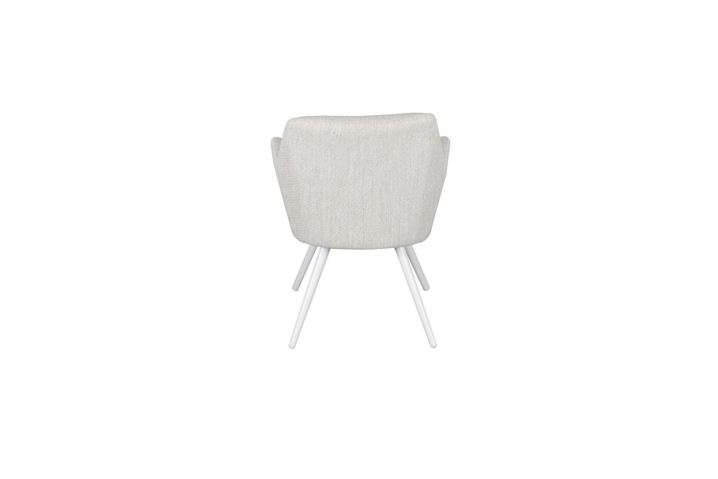 Silla de Comedor Exterior Eren | Aluminio Blanco y Textil Beige | Kubu #
