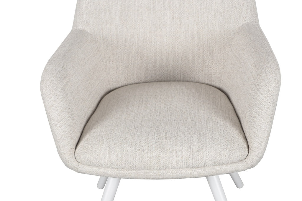 Silla de Comedor Exterior Eren | Aluminio Blanco y Textil Beige | Kubu #