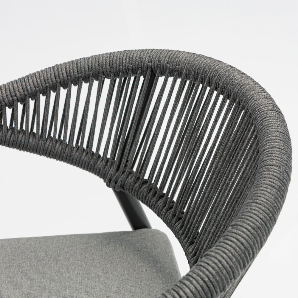 Silla de Comedor Exterior Ross | Aluminio Antracita de Diseño | Kubu #