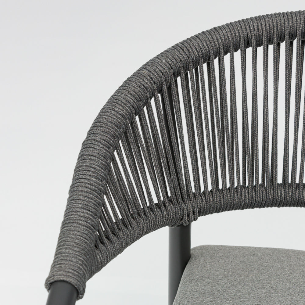 Silla de Comedor Exterior Ross | Aluminio Antracita de Diseño | Kubu #