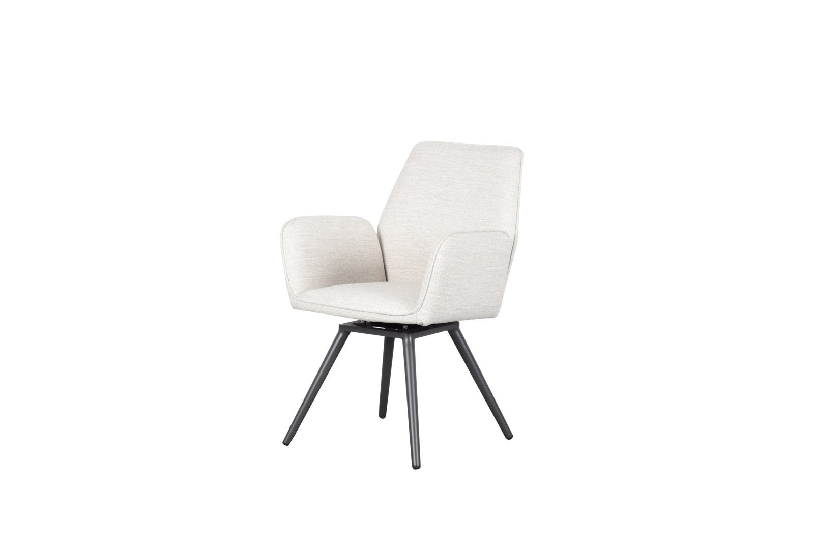 Silla de Comedor Giratoria Levin | Aluminio y Confort Beige | Kubu #