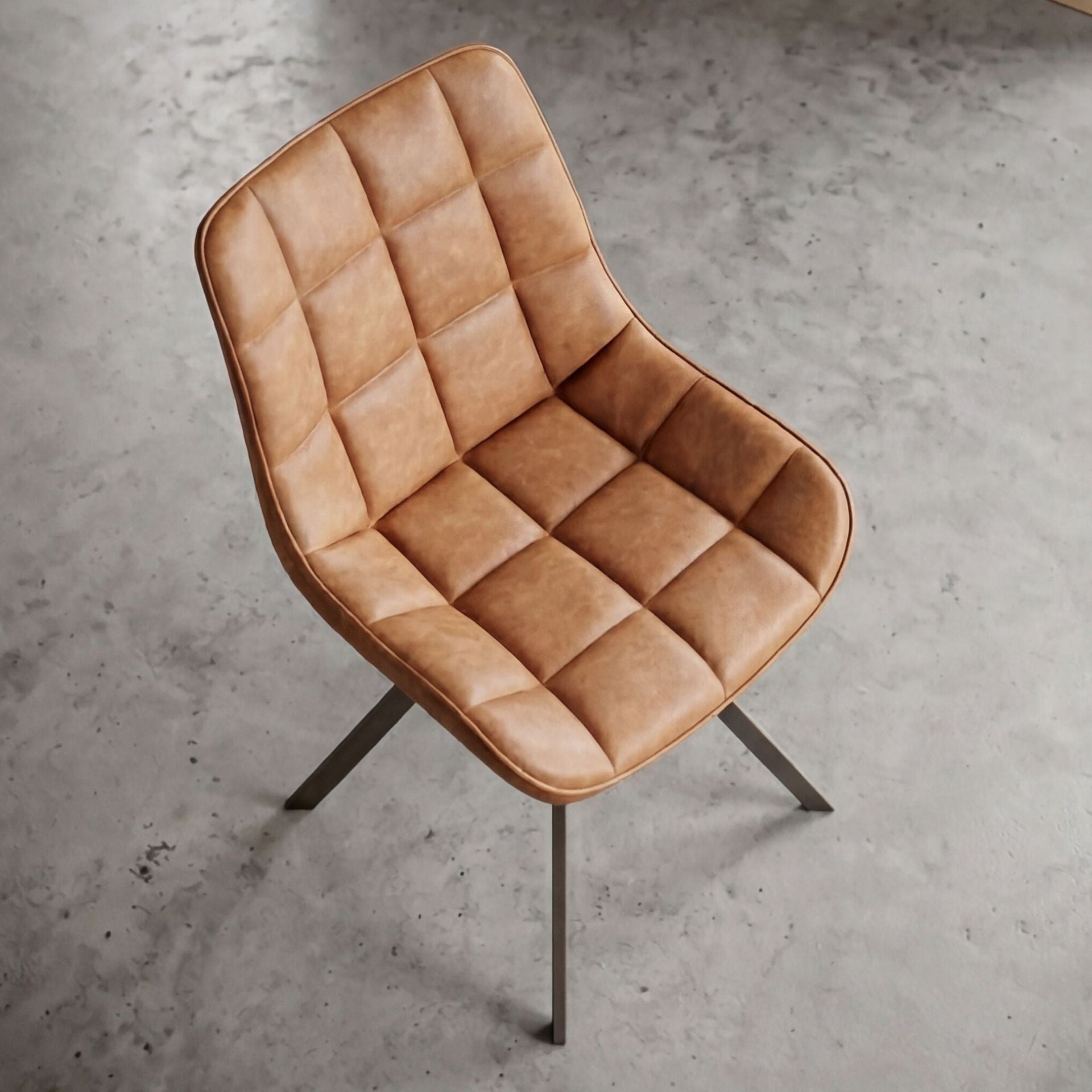 Silla de Comedor Vernon | Tejido Color Camel y Patas Negras | KUBU #