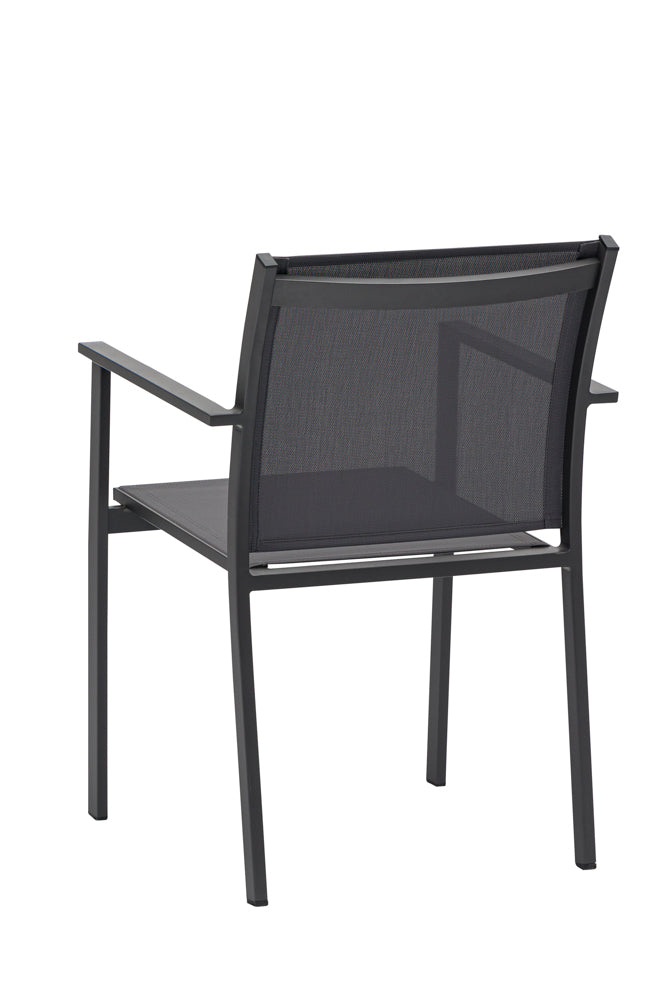 Silla de comedor Adin aluminio y textilene antracita | Kubu #