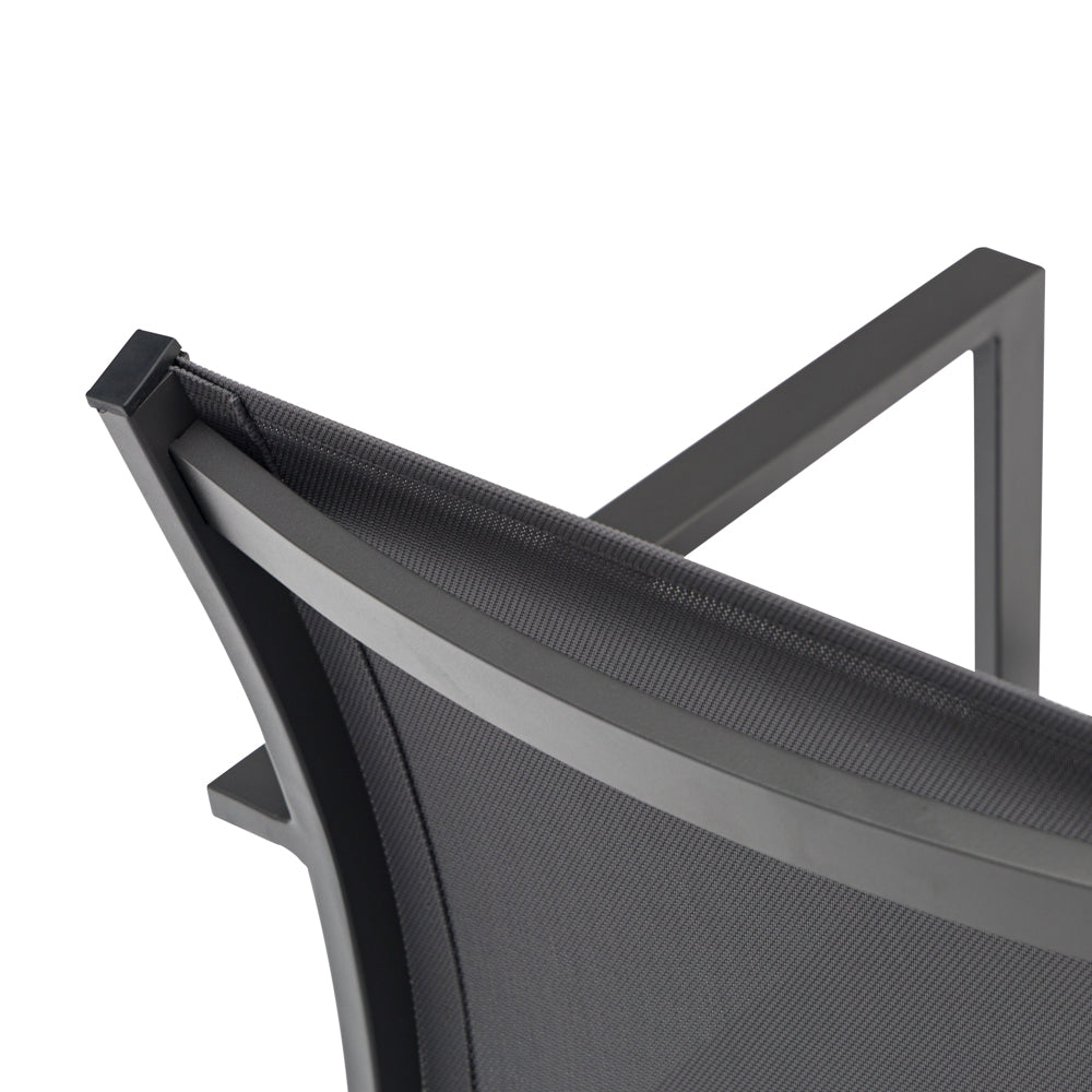Silla de comedor Adin aluminio y textilene antracita | Kubu #