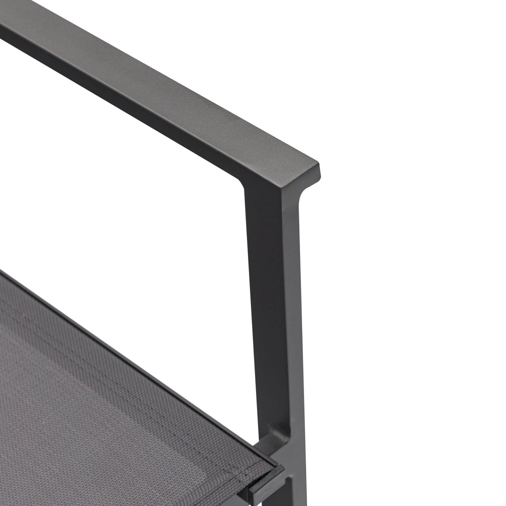 Silla de comedor Adin aluminio y textilene antracita | Kubu #