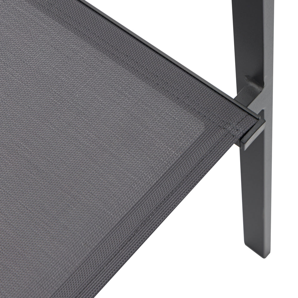 Silla de comedor Adin aluminio y textilene antracita | Kubu #