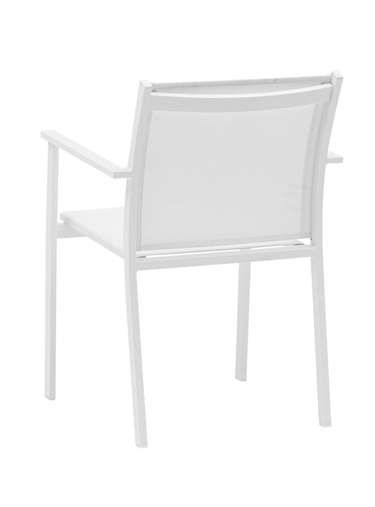 Silla de comedor Adin aluminio y textilene blanco | Kubu #