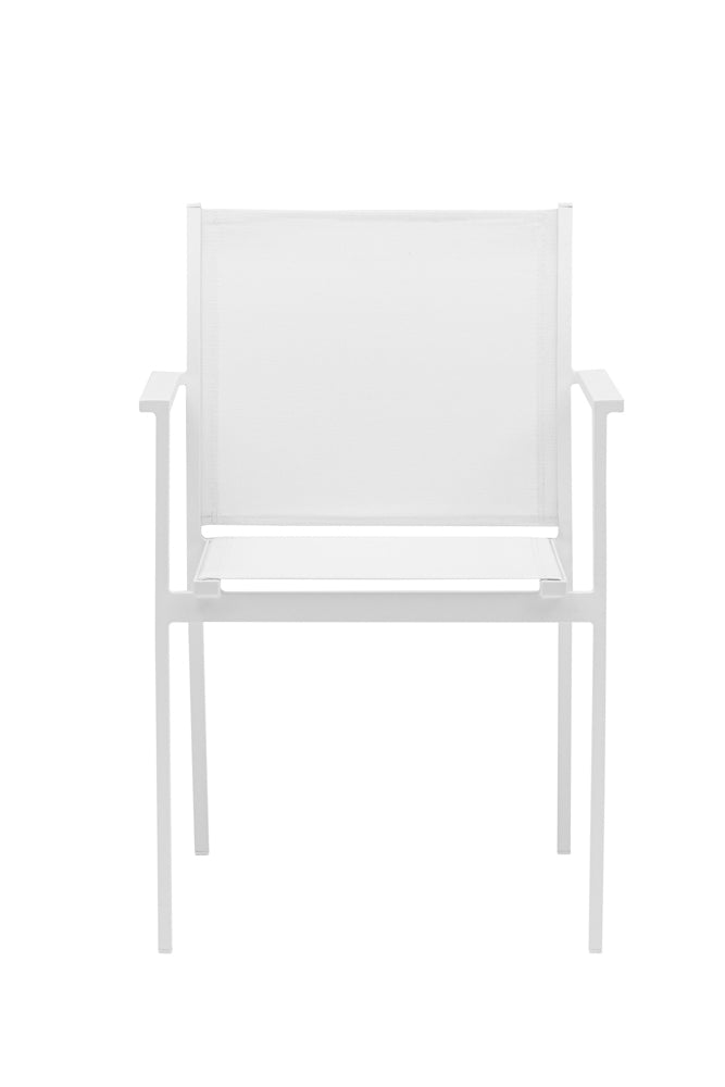 Silla de comedor Adin aluminio y textilene blanco | Kubu #