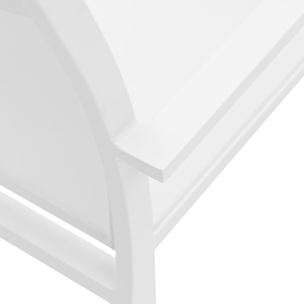 Silla de comedor Adin aluminio y textilene blanco | Kubu #