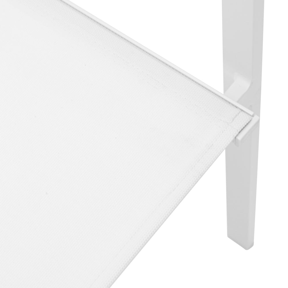Silla de comedor Adin aluminio y textilene blanco | Kubu #