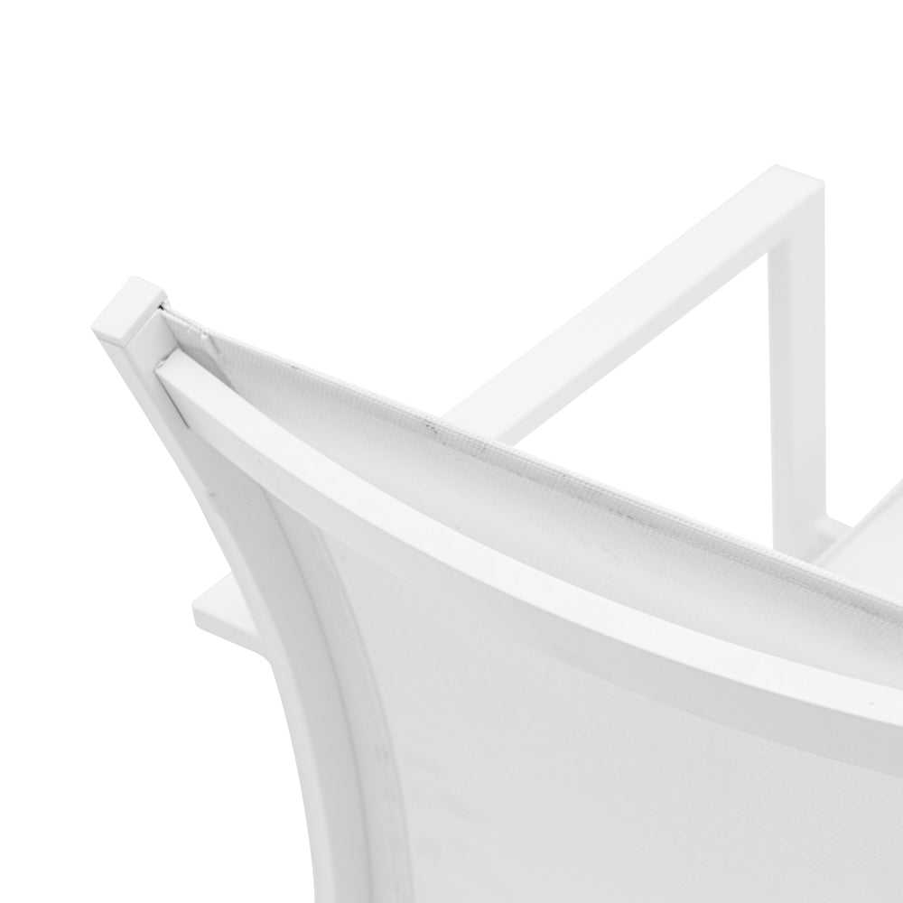 Silla de comedor Adin aluminio y textilene blanco | Kubu #