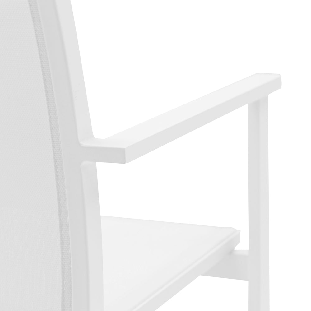 Silla de comedor Adin aluminio y textilene blanco | Kubu #