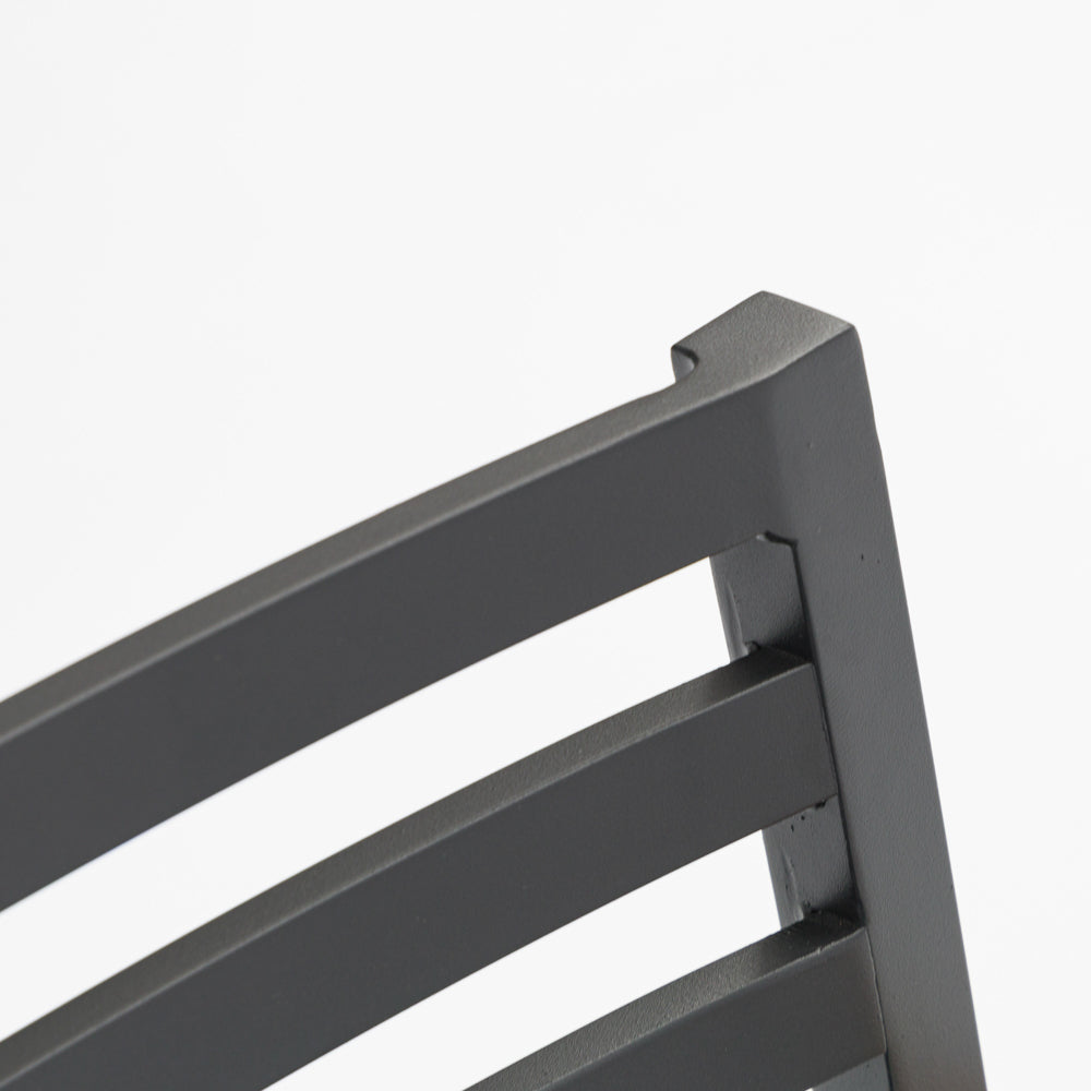 Silla de comedor Broome aluminio antracita  y teca | KUBU #