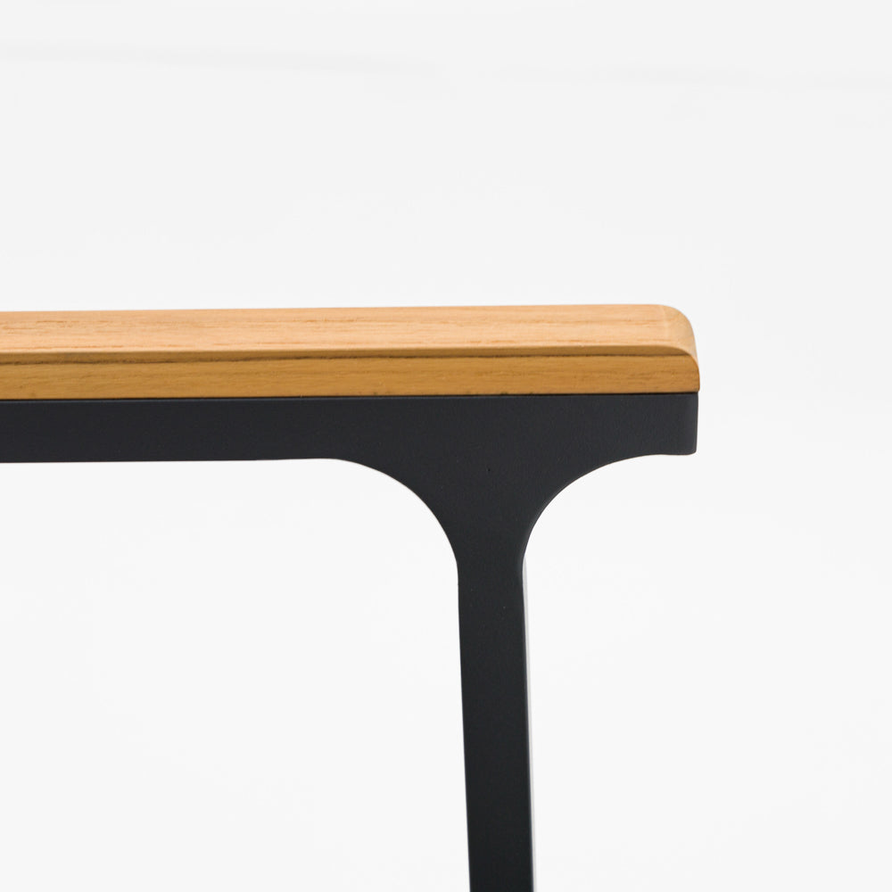 Silla de comedor Broome aluminio antracita  y teca | KUBU #