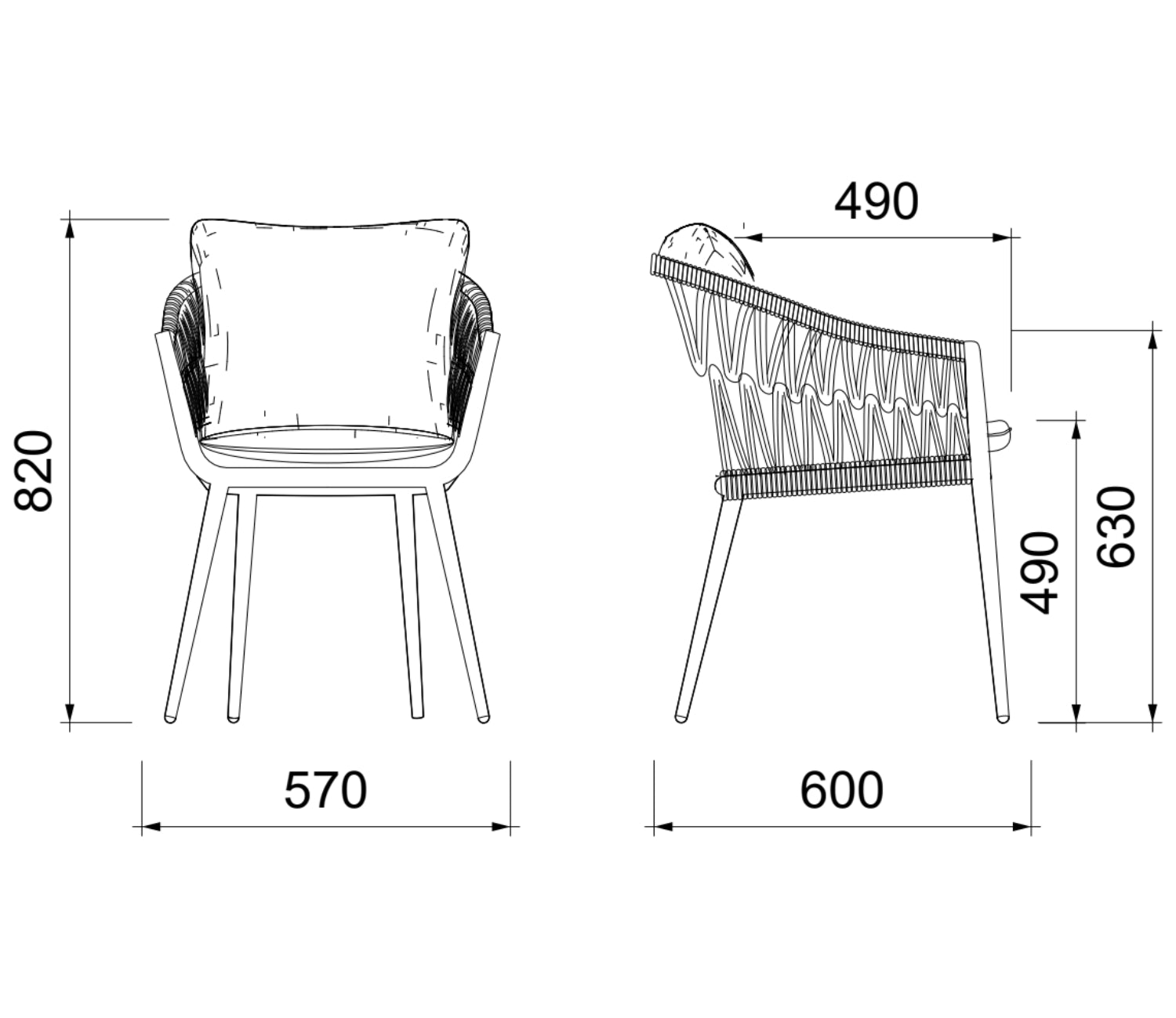Silla de comedor Carson aluminio blanco textil beige | Kubu #
