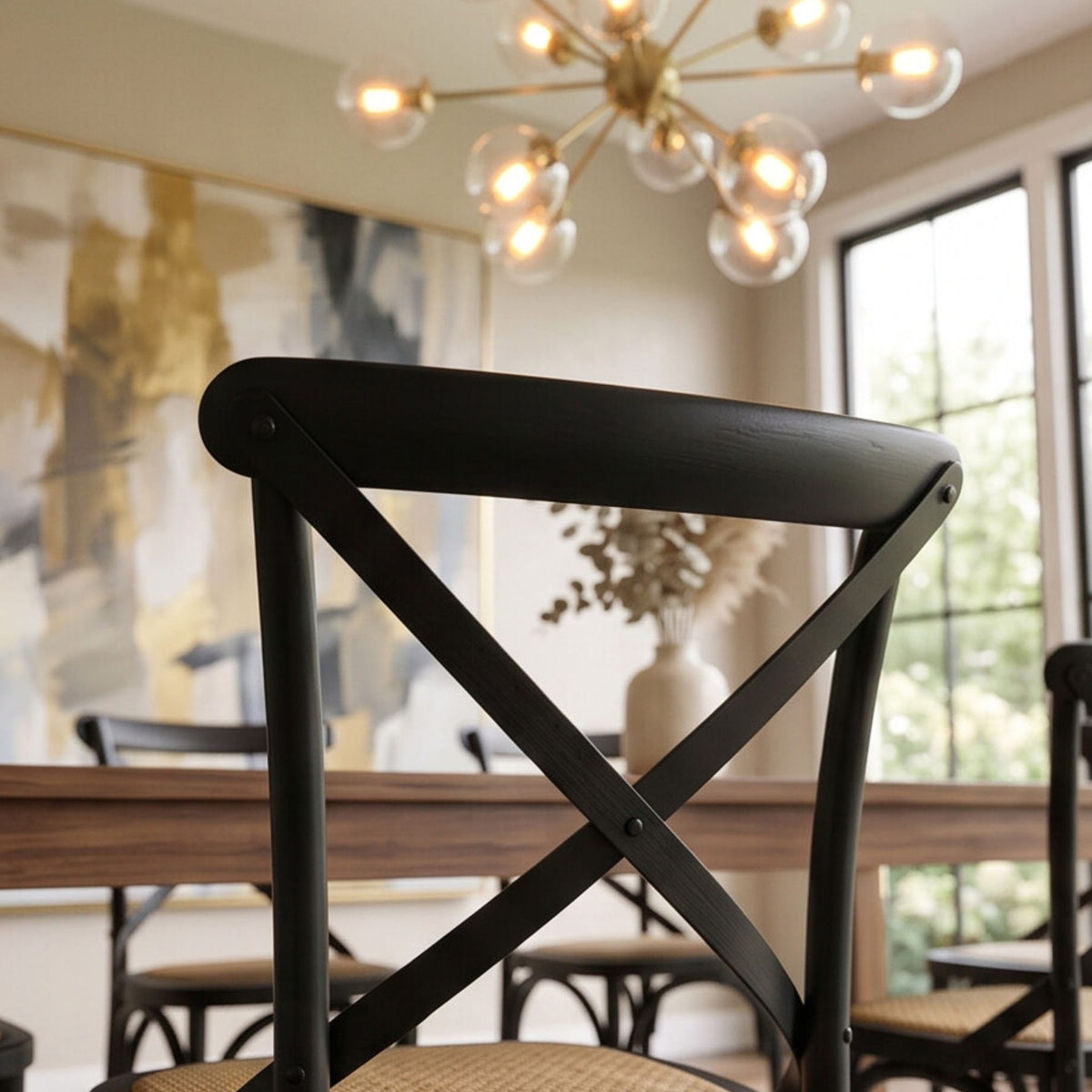 Silla de comedor Cross Back Black | KUBU #