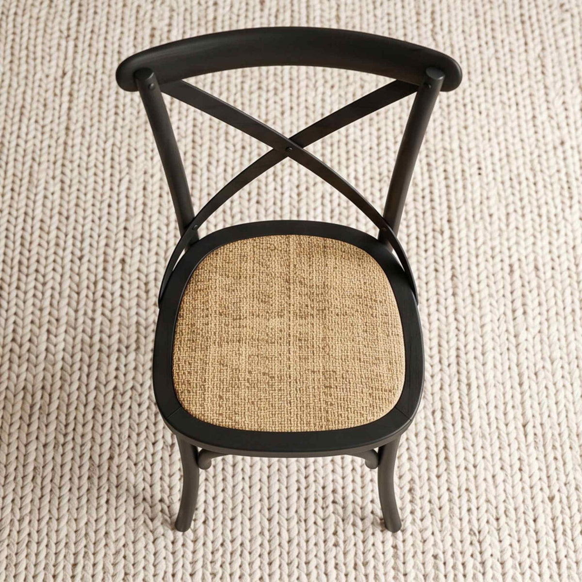 Silla de comedor Cross Back Black | KUBU #