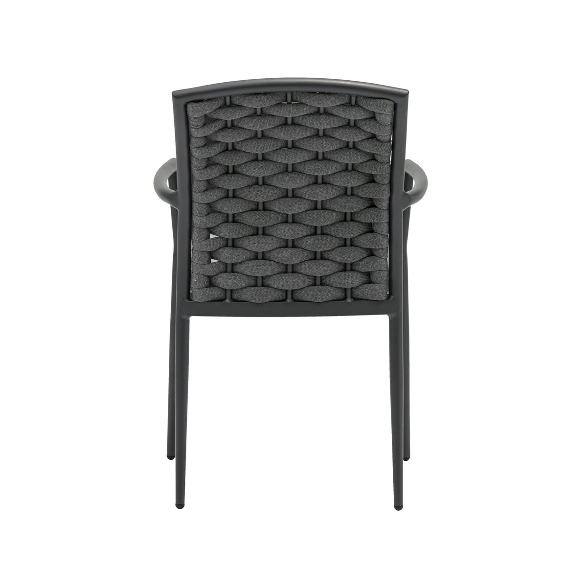 Silla de comedor Walga aluminio antracita cojín gris medio | KUBU #