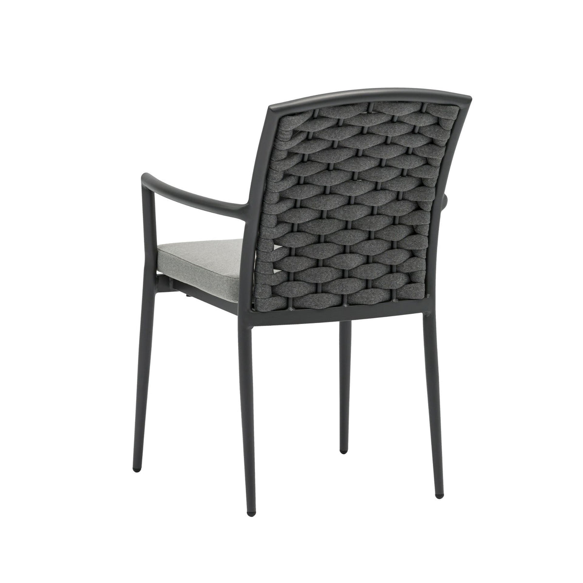 Silla de comedor Walga aluminio antracita cojín gris medio | KUBU #
