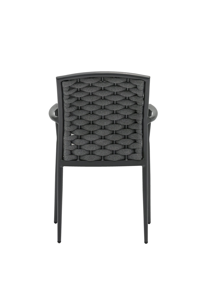 Silla de comedor Walga aluminio antracita cojín gris medio | Kubu #