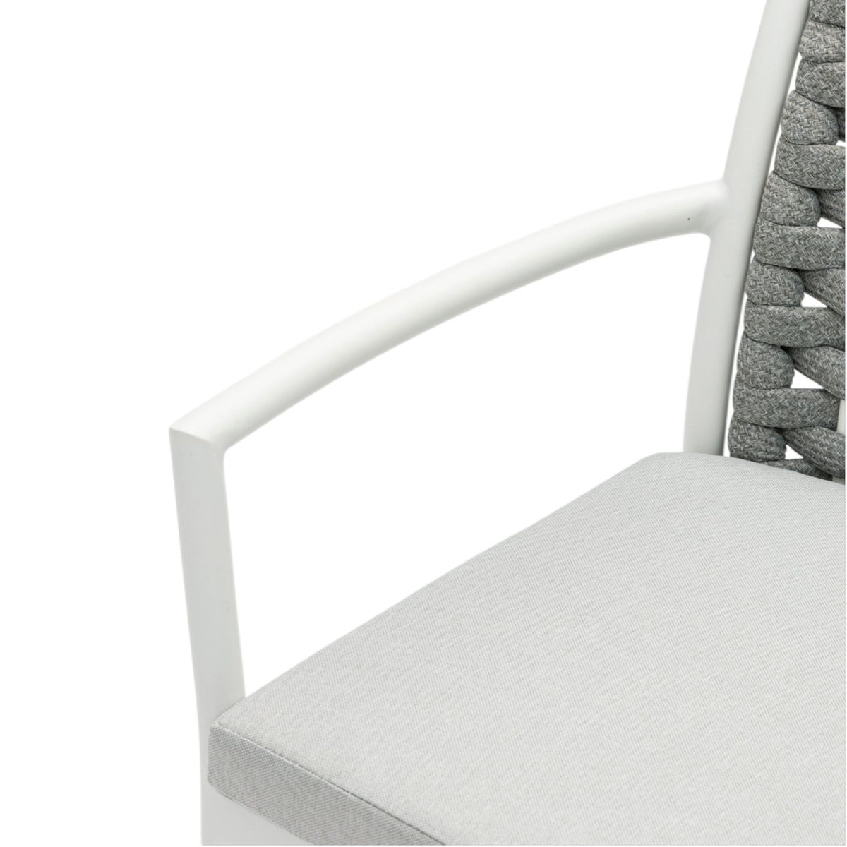 Silla de comedor Walga aluminio blanco cojín gris claro | KUBU #