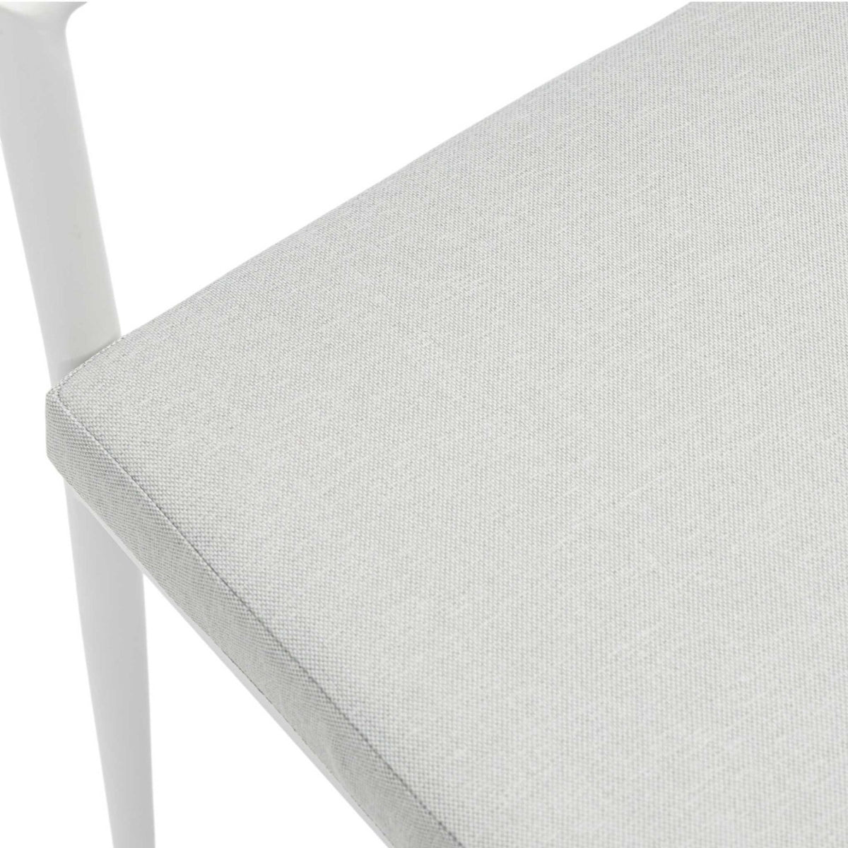 Silla de comedor Walga aluminio blanco cojín gris claro | KUBU #
