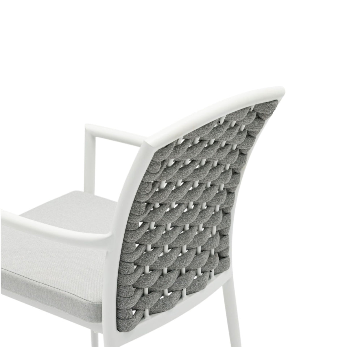 Silla de comedor Walga aluminio blanco cojín gris claro | KUBU #
