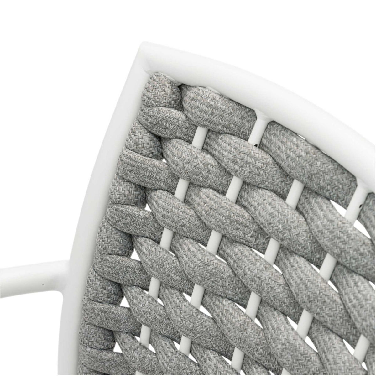Silla de comedor Walga aluminio blanco cojín gris claro | KUBU #
