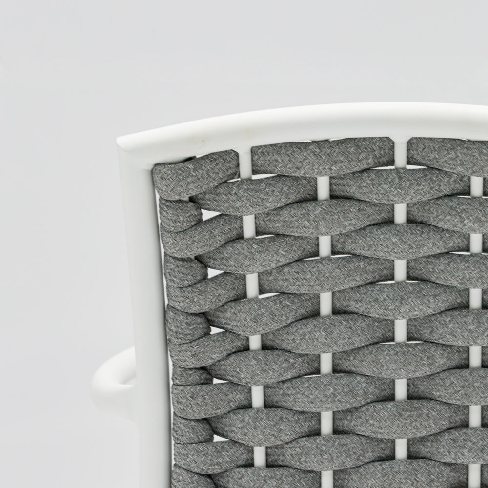 Silla de comedor Walga aluminio blanco cojín gris claro | Kubu #