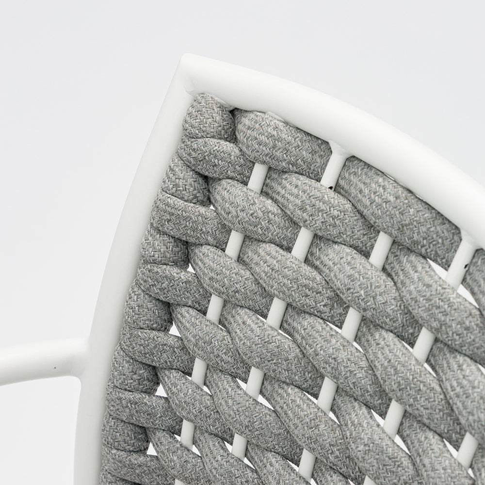 Silla de comedor Walga aluminio blanco cojín gris claro | Kubu #