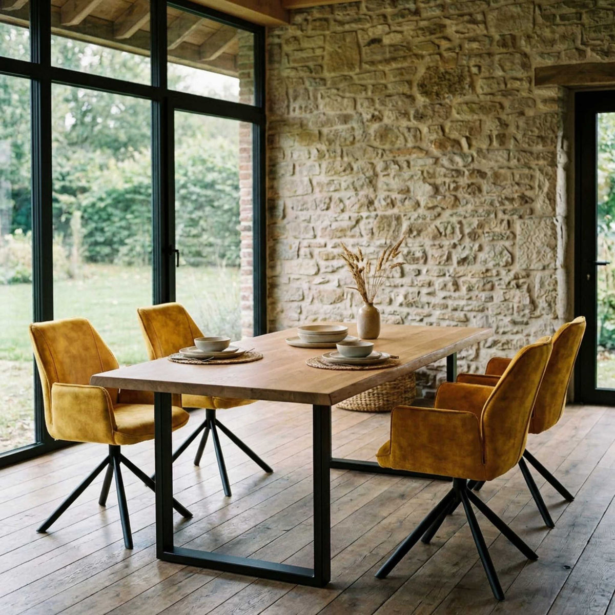 Silla de comedor con brazos Duncan Gold | Diseño Vanguardista | KUBU #