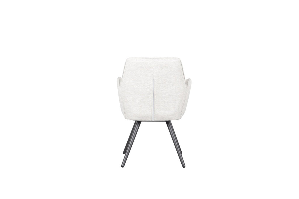 Silla de comedor giratoria Levin aluminio antracita textil beige. | Kubu #