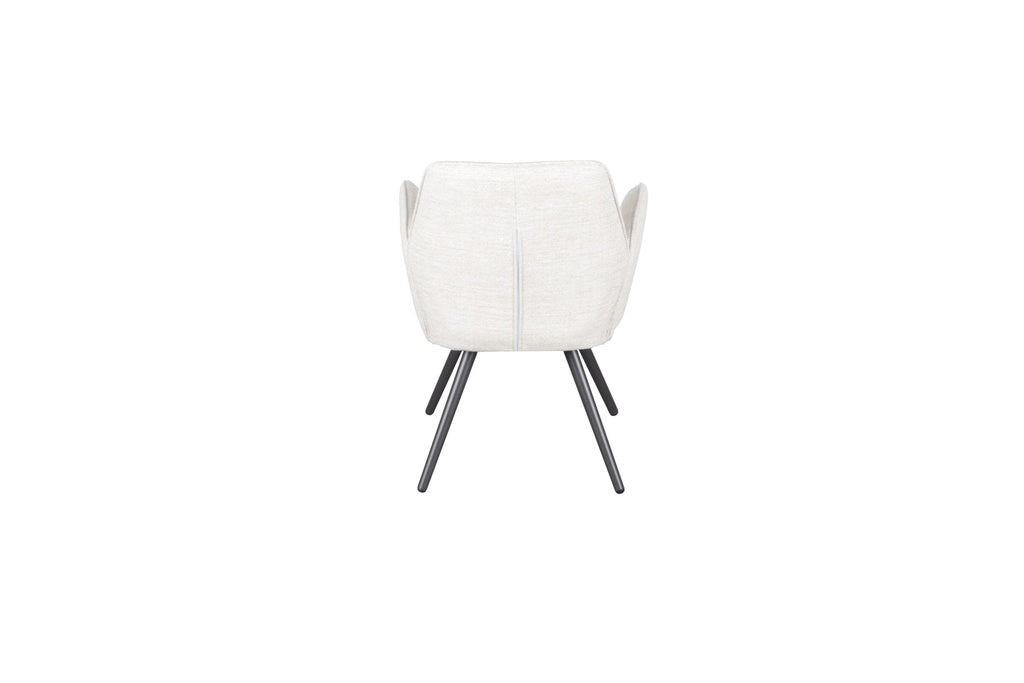 Silla de comedor giratoria Levin aluminio antracita textil beige. | Kubu #