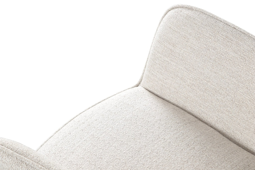 Silla de comedor giratoria Levin aluminio antracita textil beige. | Kubu #