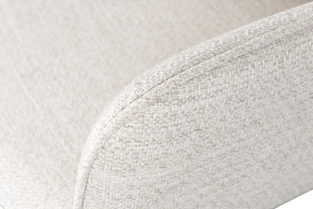 Silla de comedor giratoria Levin aluminio antracita textil beige. | Kubu #