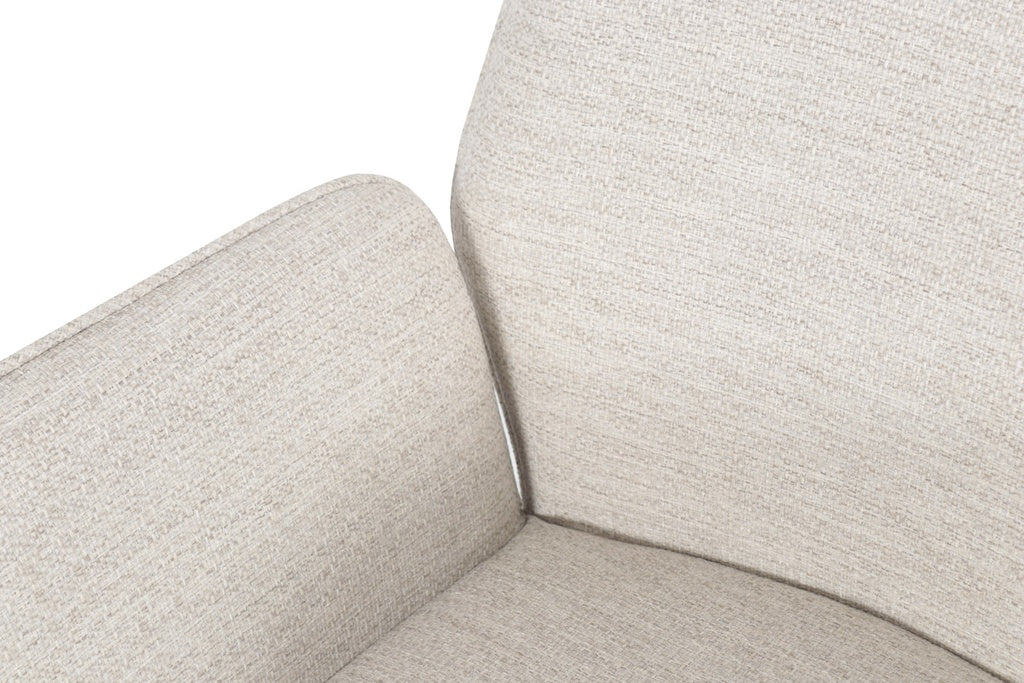Silla de comedor giratoria Levin aluminio blanco textil beige | Kubu #
