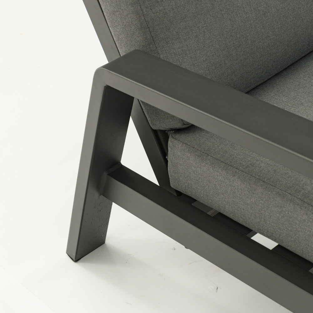 Sofá 1 plaza Albury aluminio antracita | Kubu #