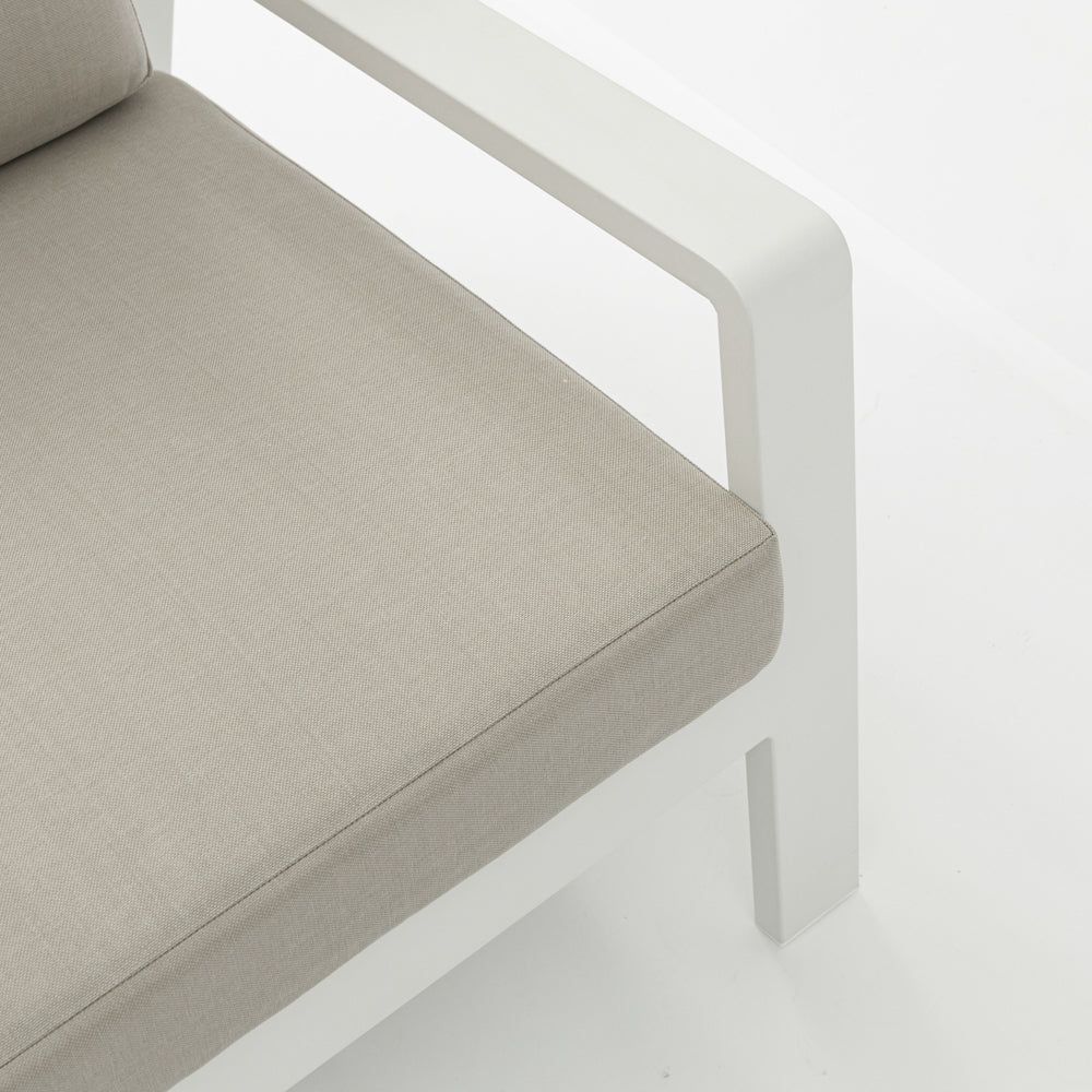 Sofá 1 plaza Albury aluminio blanco | Kubu #