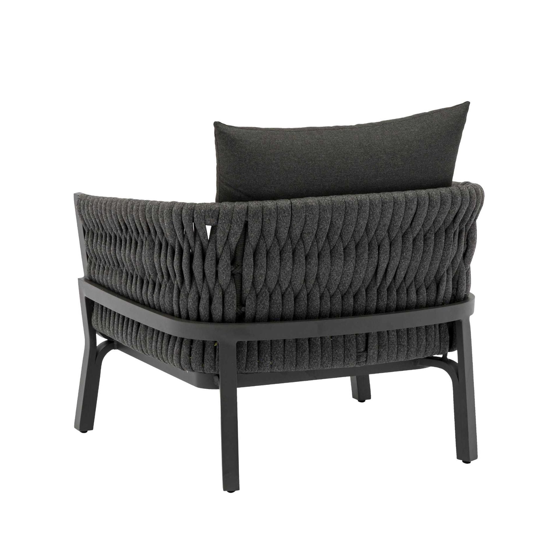 Sofá 1 plaza Anmore aluminio antracita textil antracita | Kubu #