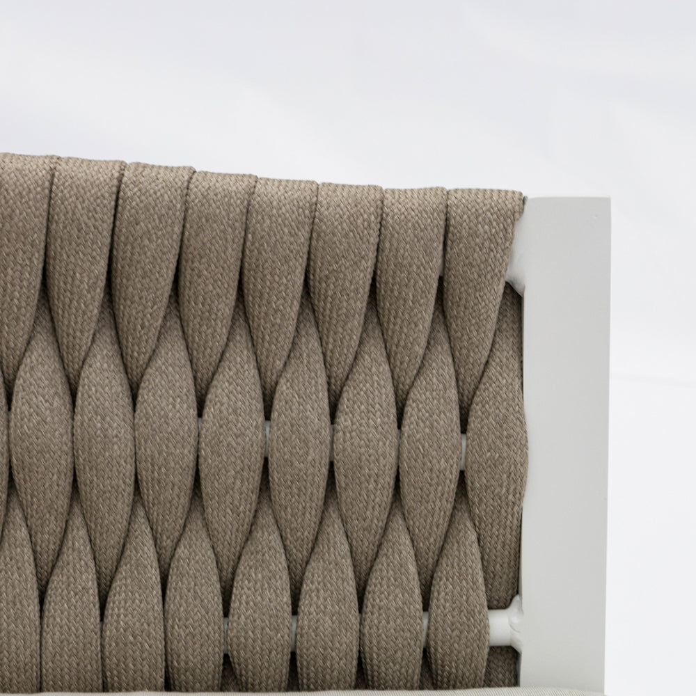 Sofá 1 plaza Anmore aluminio blanco textil  greige | Kubu #