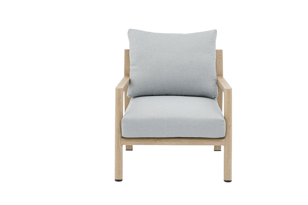 Sofá 1 plaza Harmony aluminio efecto madera y cuerda natural | Kubu #