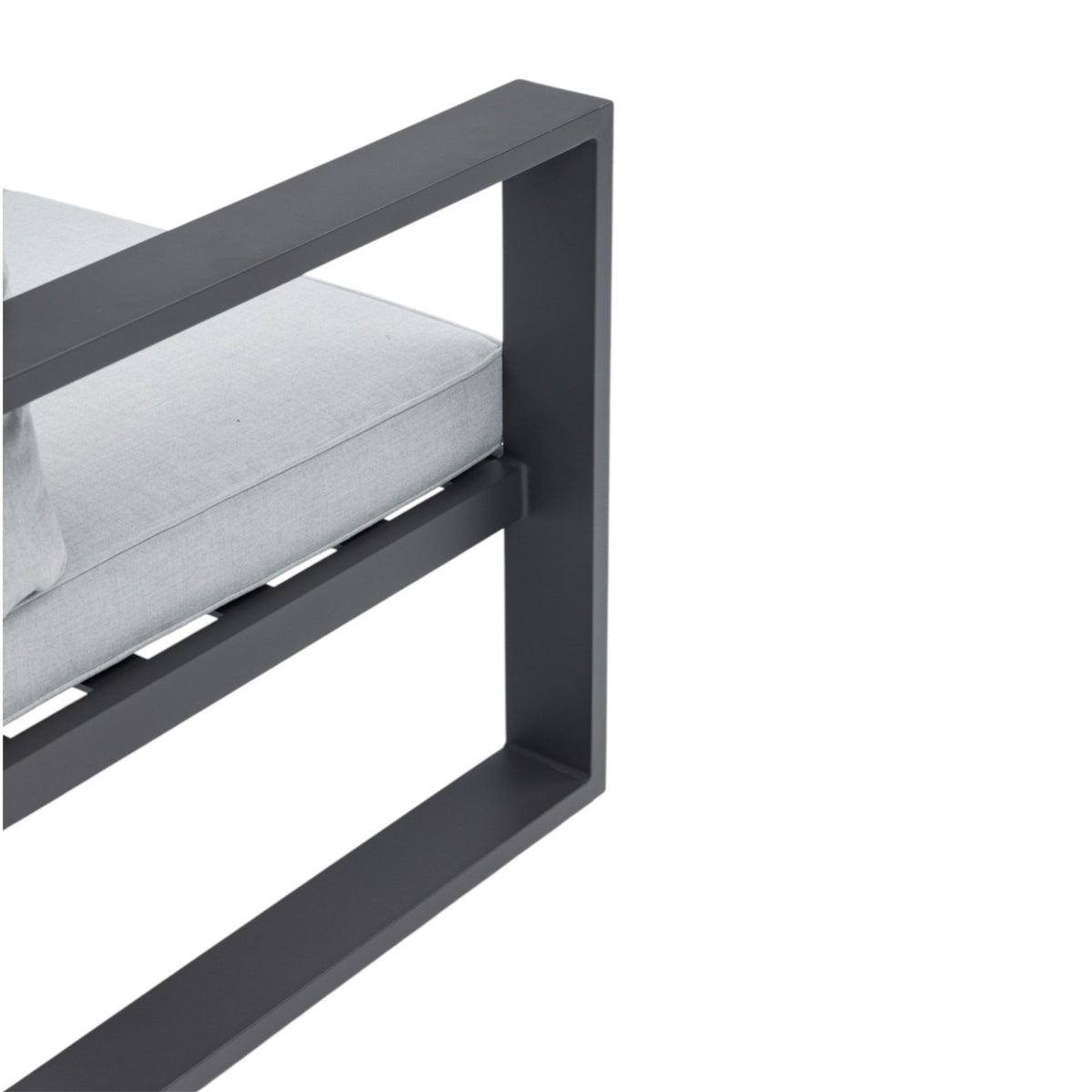 Sofá 1 plaza Niland aluminio antracita y cojinería gris medio | KUBU #