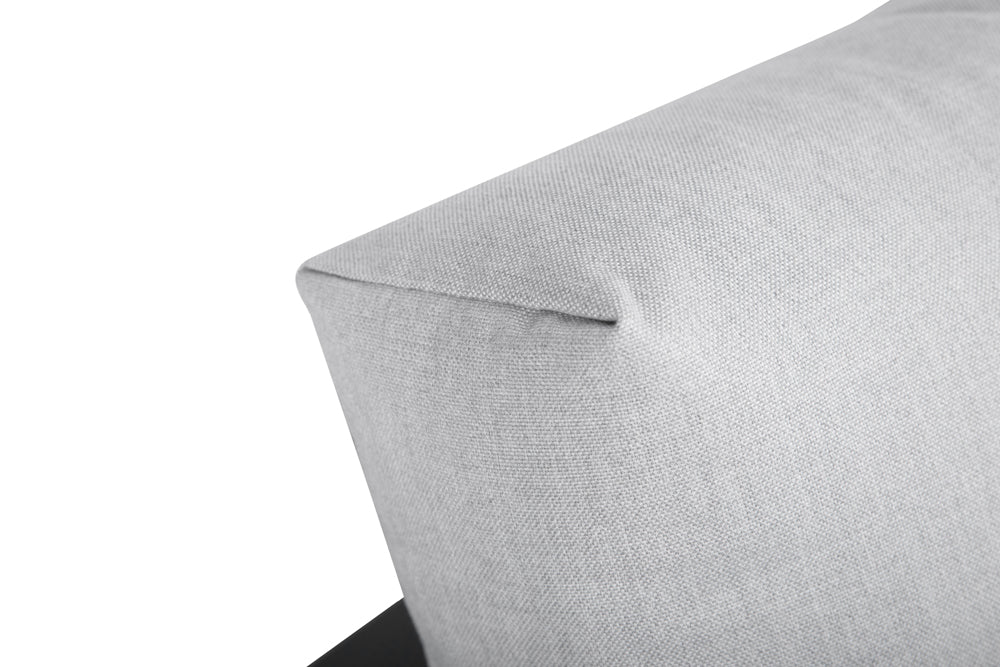 Sofá 1 plaza Onix aluminio antracita cojinería gris medio | Kubu #