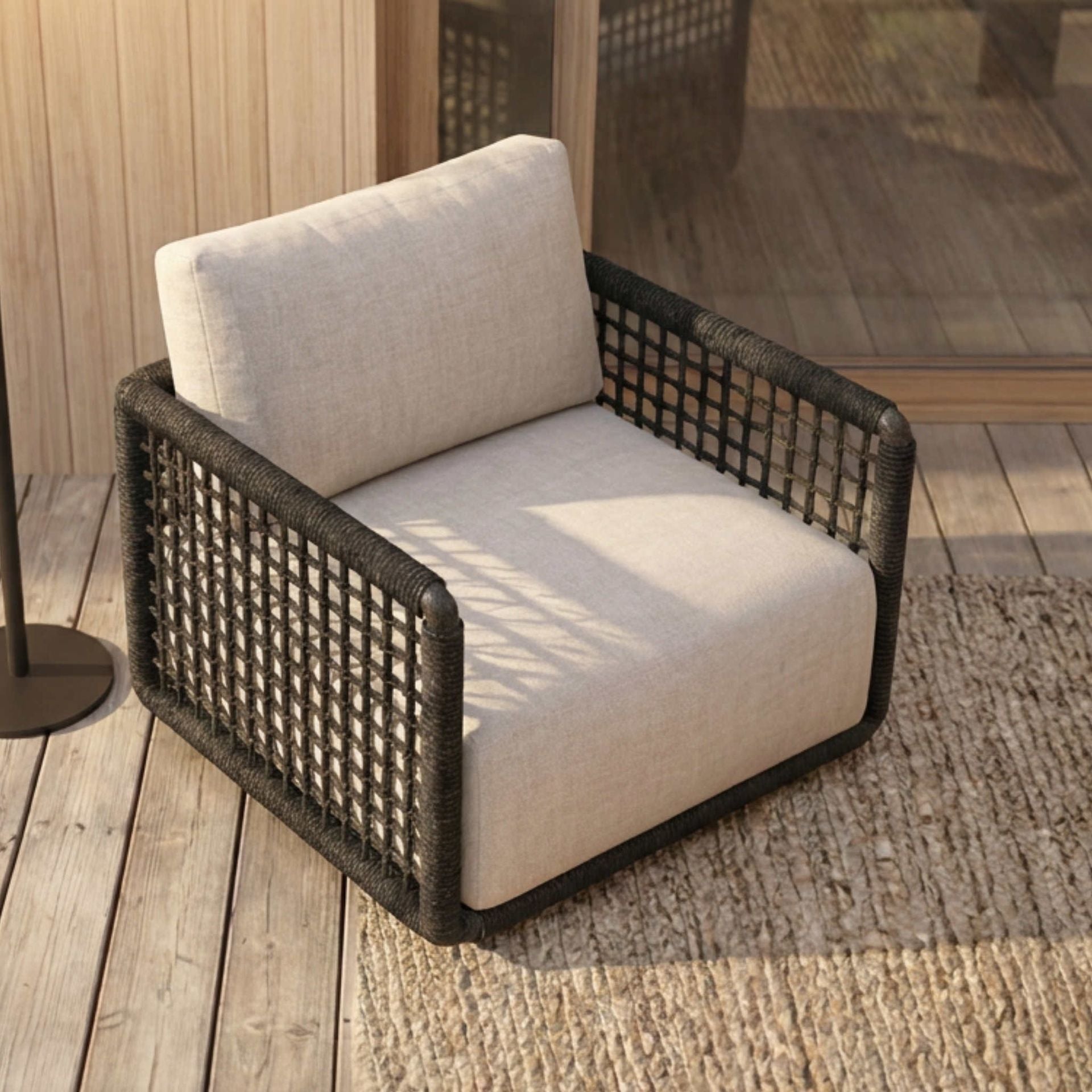 Sofá 1 plaza Santa Ana antracita / beige | Kubu #