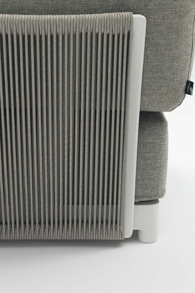 Sofá 2 plazas Silai aluminio blanco textil gris medio | Kubu #